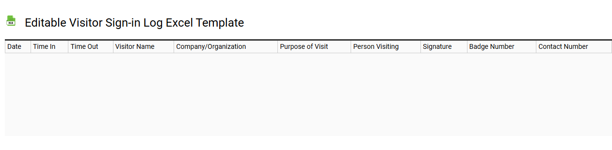 Editable visitor sign-in log Excel template