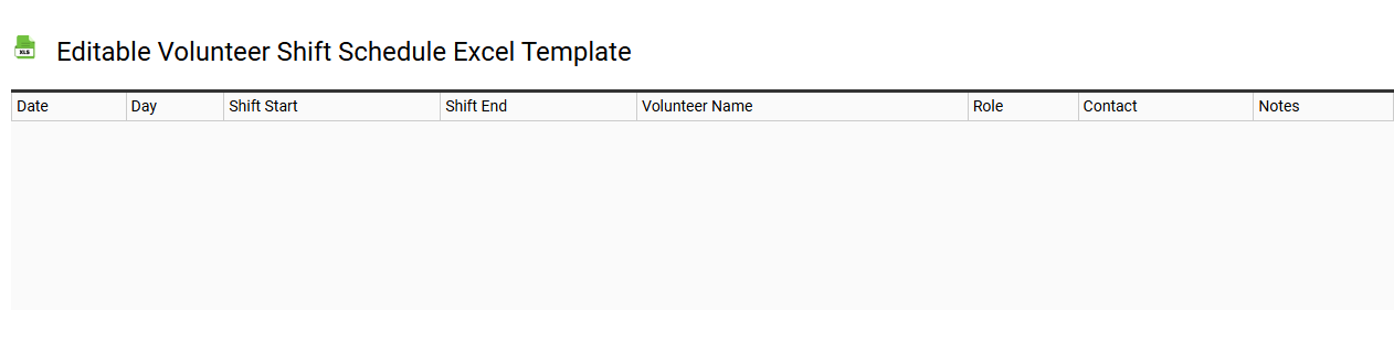 Editable volunteer shift schedule Excel template