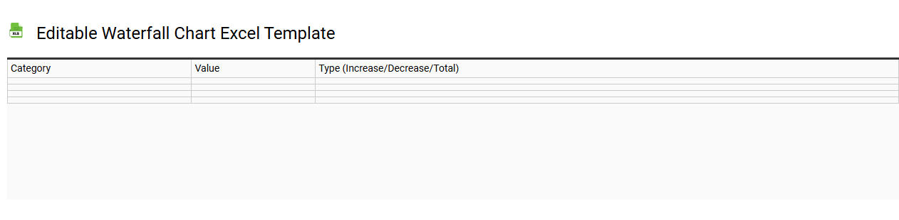 Editable Waterfall chart Excel template