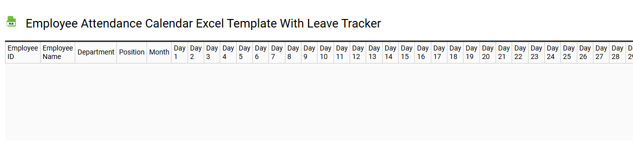 Employee attendance calendar Excel template with leave tracker