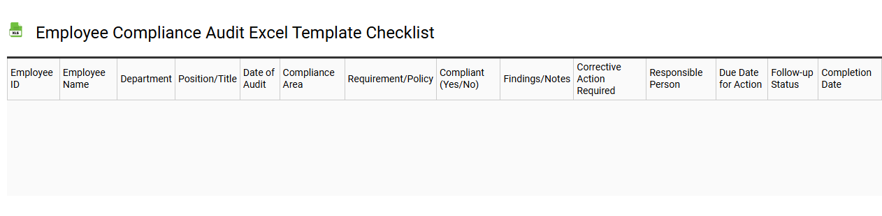 Employee compliance audit Excel template checklist