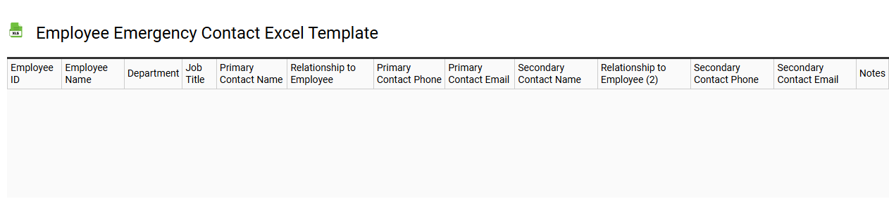 Employee emergency contact Excel template