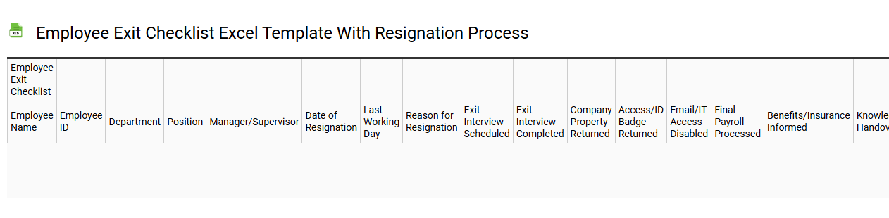 Employee exit checklist Excel template with resignation process
