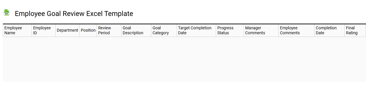 Employee goal review Excel template