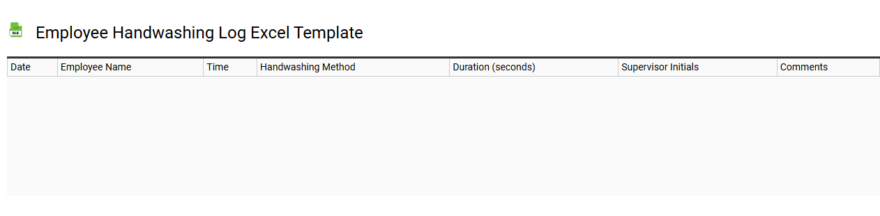Employee handwashing log Excel template