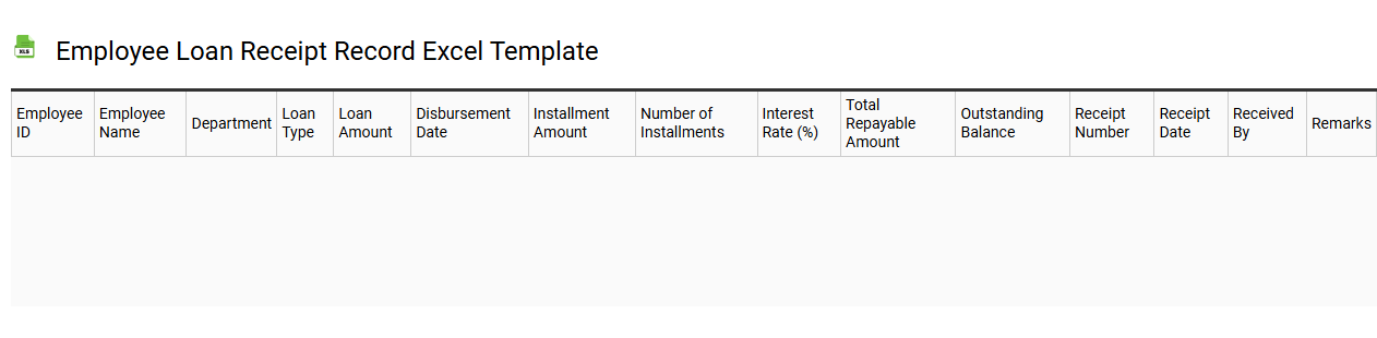 Employee loan receipt record Excel template