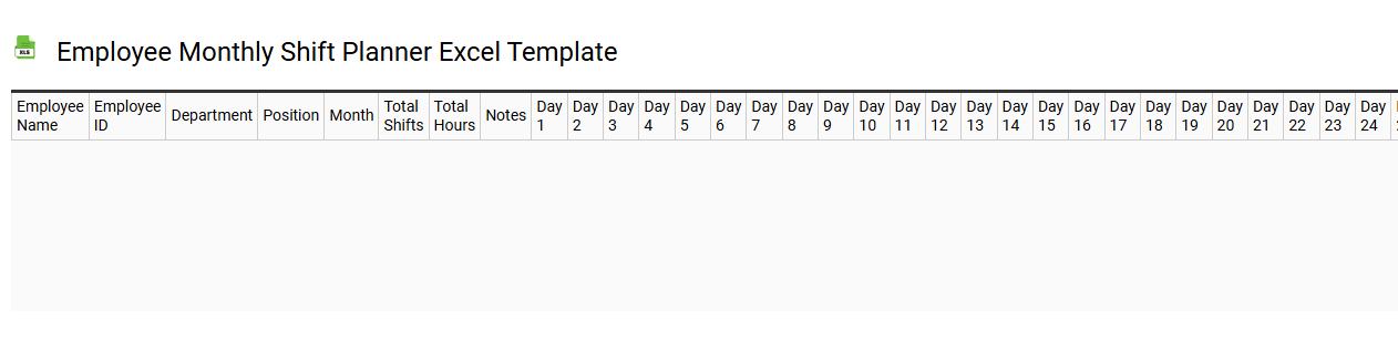 Employee monthly shift planner Excel template