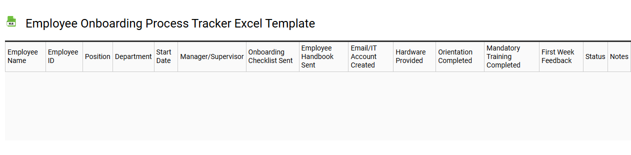 Employee onboarding process tracker Excel template