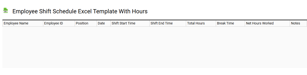 Employee shift schedule Excel template with hours