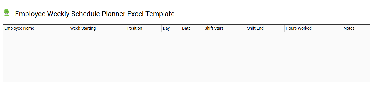 Employee weekly schedule planner Excel template