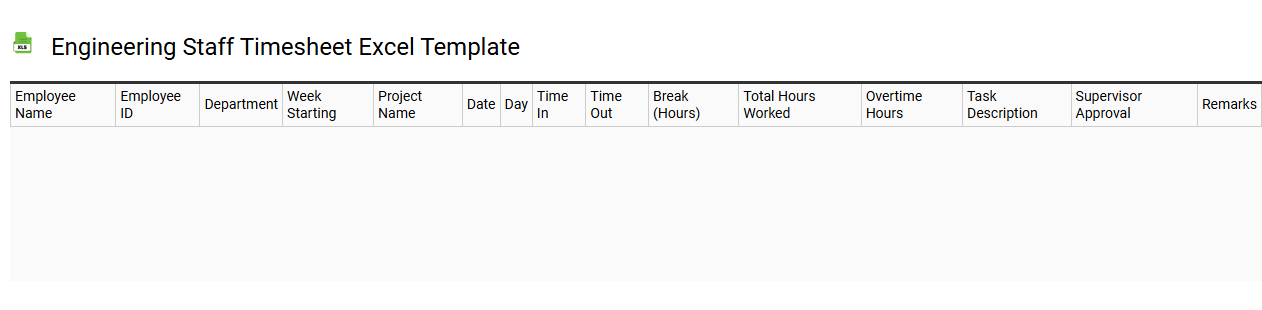 Engineering staff timesheet Excel template