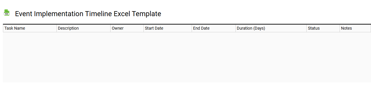 Event implementation timeline Excel template