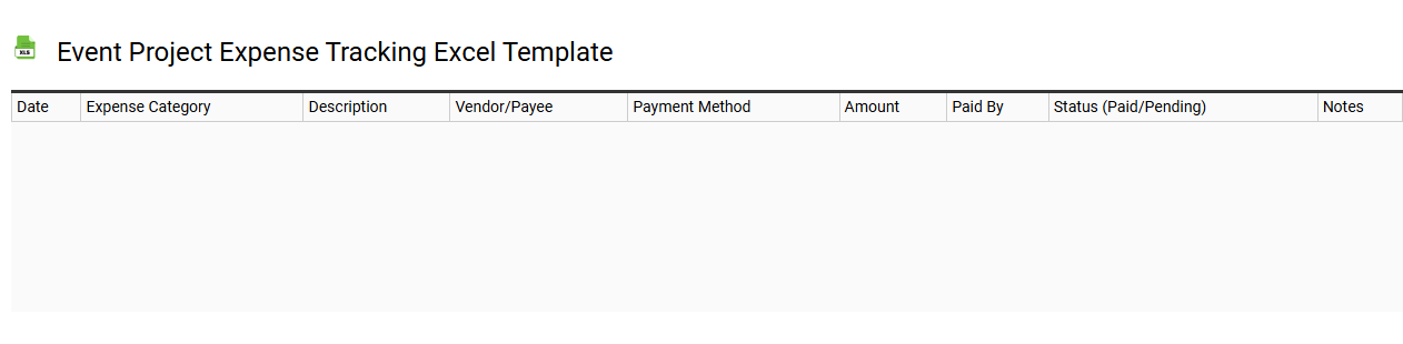 Event project expense tracking Excel template