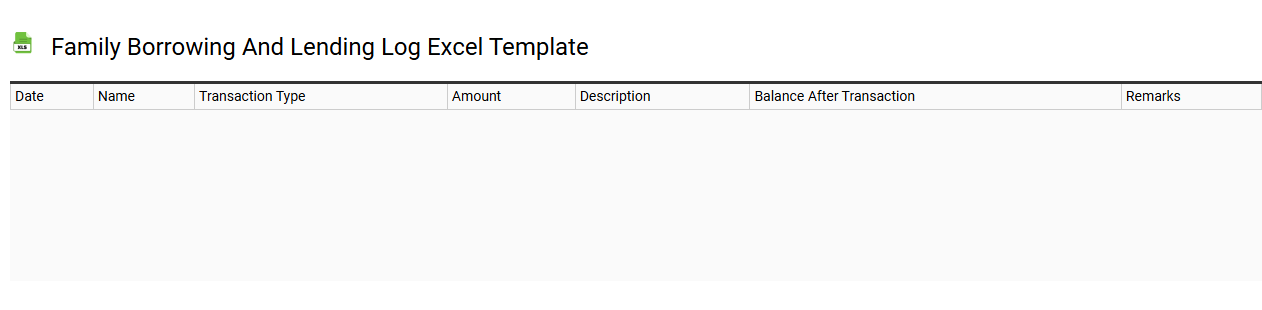 Family borrowing and lending log Excel template