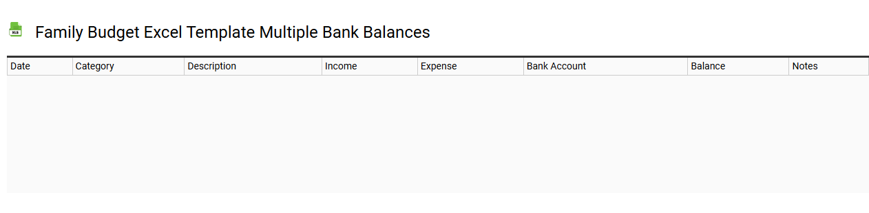 Family budget Excel template multiple bank balances