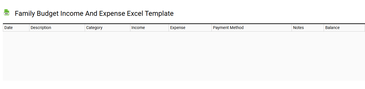 Family budget income and expense Excel template