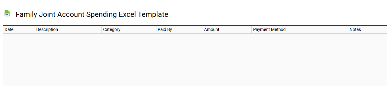 Family joint account spending Excel template