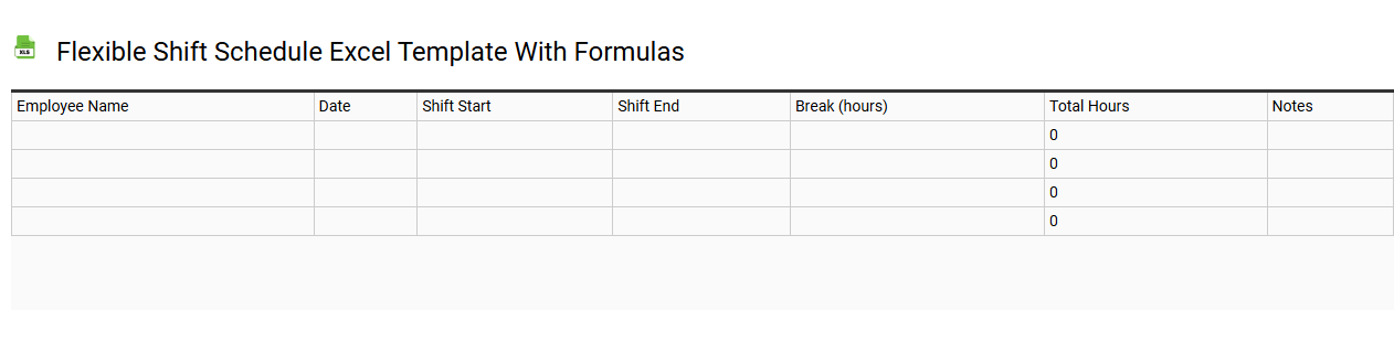 Flexible shift schedule Excel template with formulas
