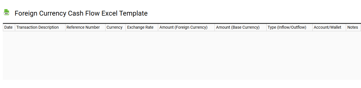 Foreign currency cash flow Excel template