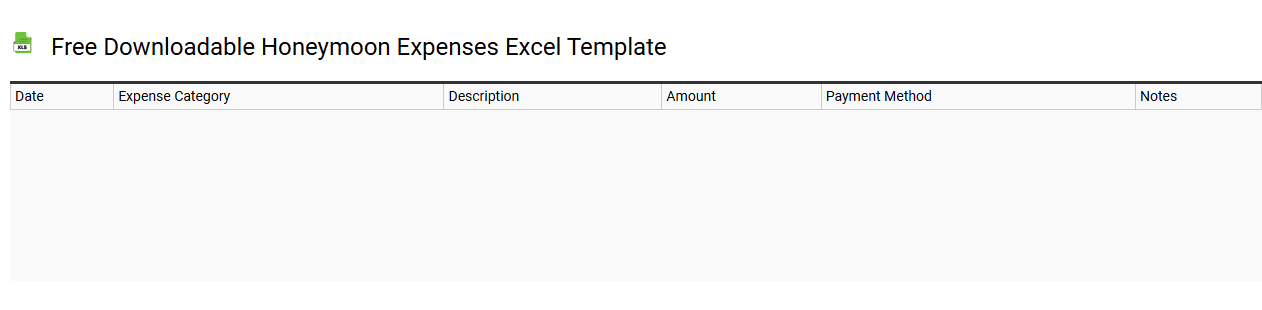 Free downloadable honeymoon expenses Excel template