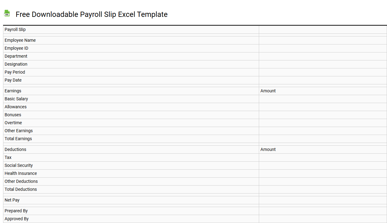 Free downloadable payroll slip Excel template