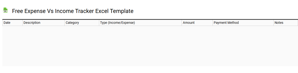 Free expense vs income tracker Excel template