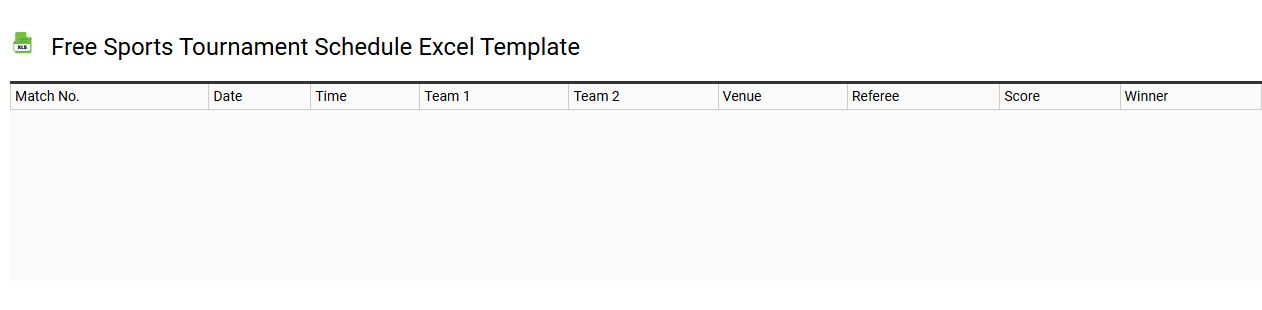 Free sports tournament schedule Excel template