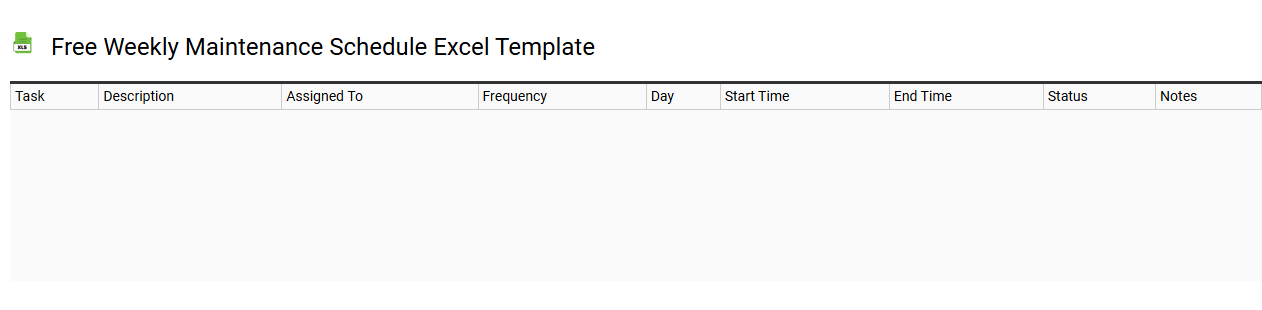 Free weekly maintenance schedule Excel template