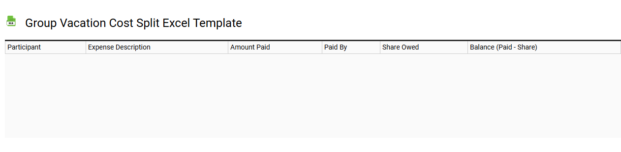 Group vacation cost split Excel template