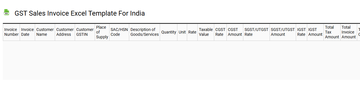 GST sales invoice Excel template for India