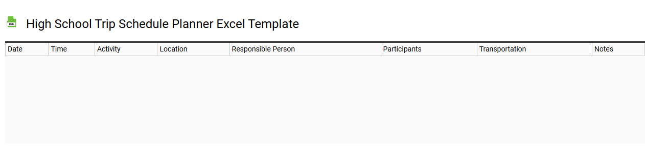 High school trip schedule planner Excel template