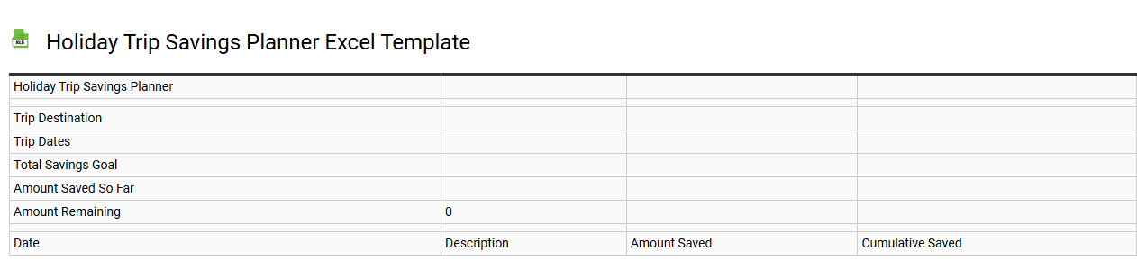 Holiday trip savings planner Excel template