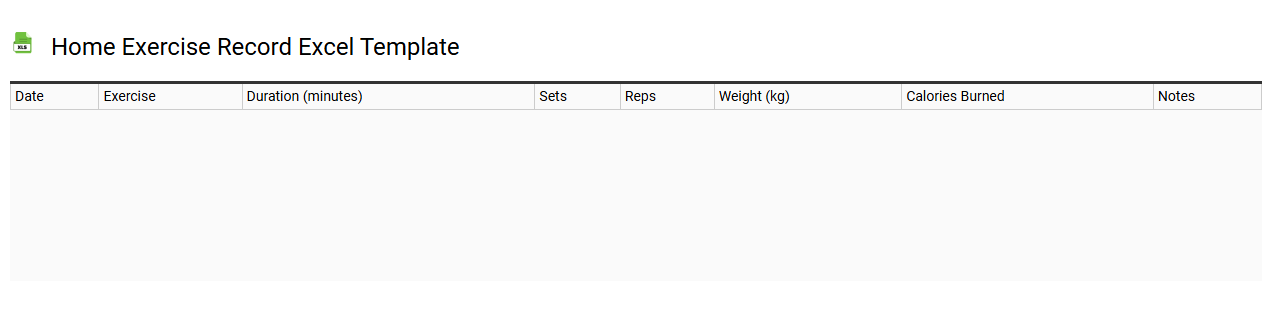 Home exercise record Excel template