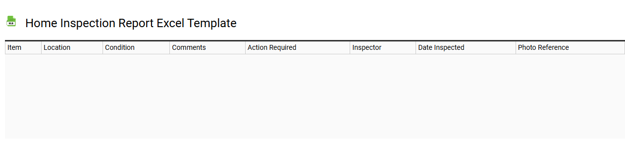 Home inspection report Excel template