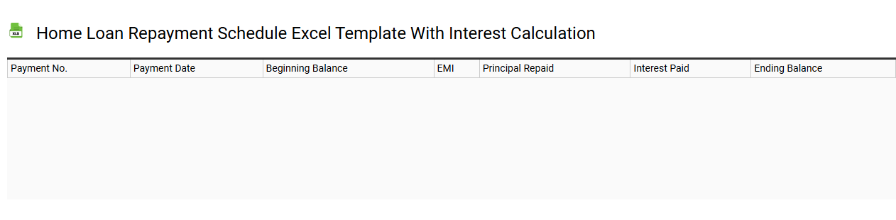 Home loan repayment schedule Excel template with interest calculation