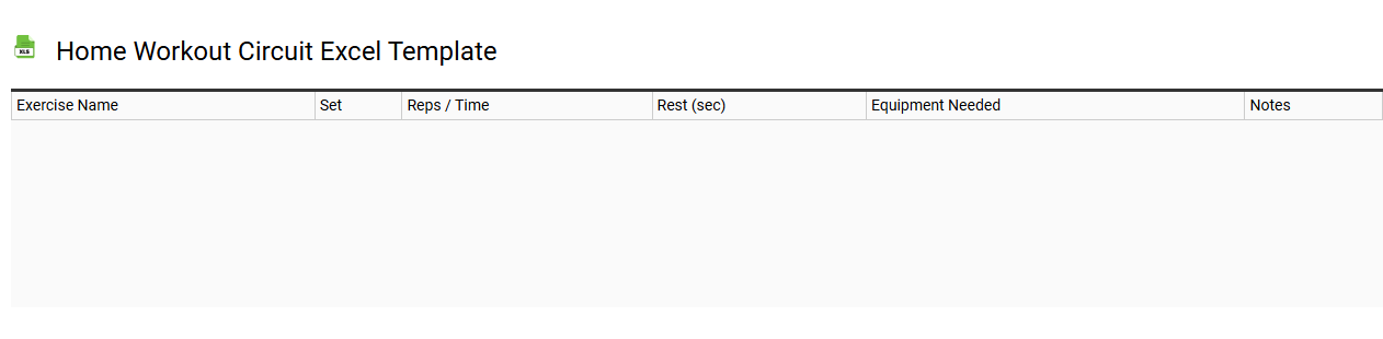 Home workout circuit Excel template