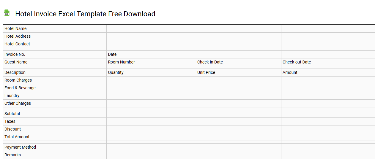 Hotel invoice Excel template free download