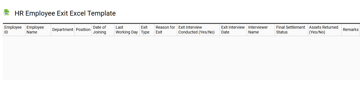 HR employee exit Excel template