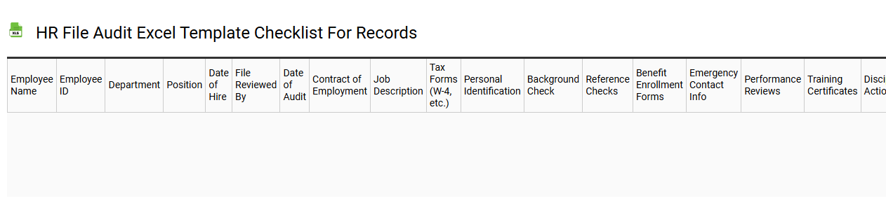 HR file audit Excel template checklist for records