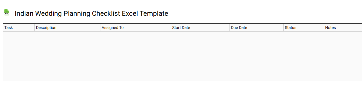 Indian wedding planning checklist Excel template