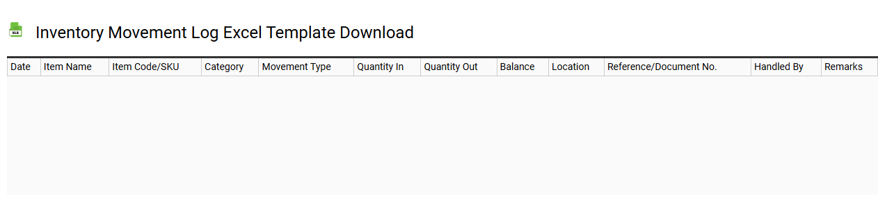 Inventory movement log Excel template download