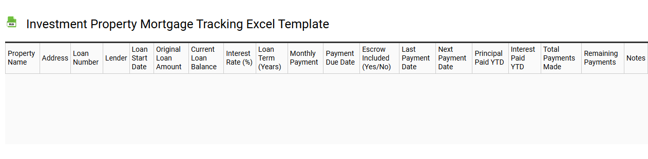 Investment property mortgage tracking Excel template
