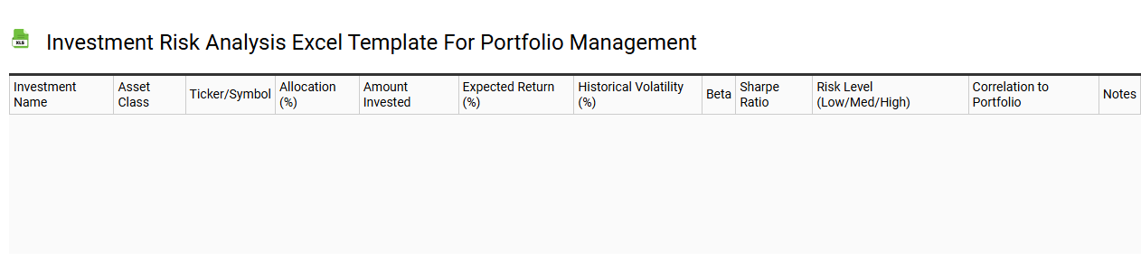 Investment risk analysis Excel template for portfolio management