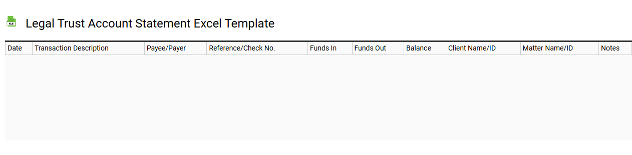 Legal trust account statement Excel template
