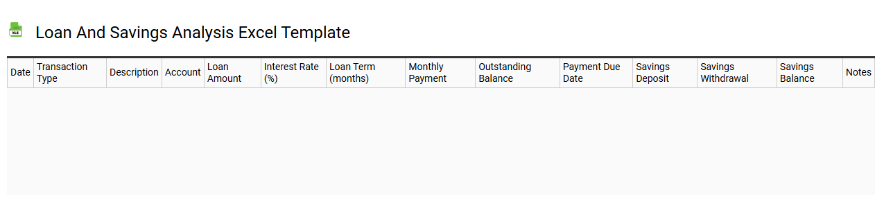 Loan and savings analysis Excel template