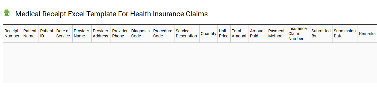 Medical receipt Excel template for health insurance claims