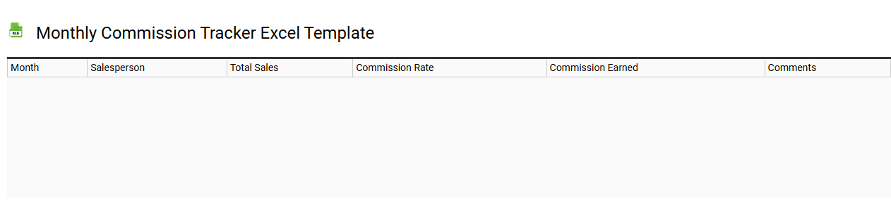 Monthly commission tracker Excel template