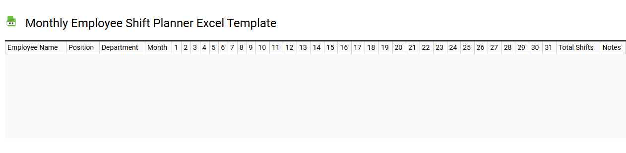 Monthly employee shift planner Excel template