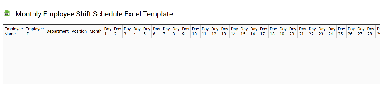 Monthly employee shift schedule Excel template