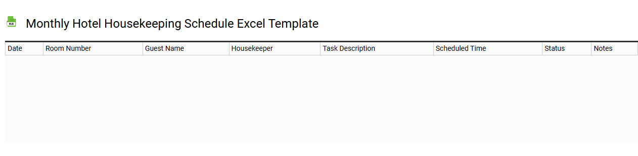 Monthly hotel housekeeping schedule Excel template